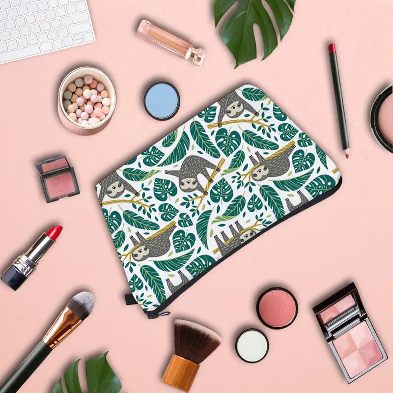 Waterproof Sloth Print Makeup Organizer Bag for Travel