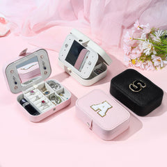 Parima Medium Jewelry Box Travel Organizer Mini Case White Initial G