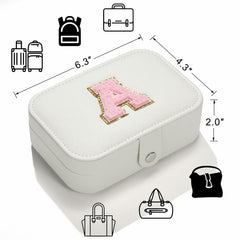 Parima Medium Jewelry Box Travel Organizer Mini Case White Initial G
