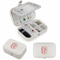 Parima Medium Jewelry Box Travel Organizer Mini Case White Initial G