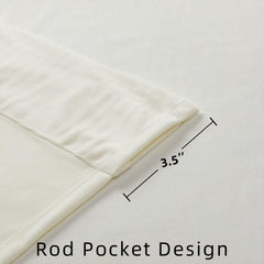 Joydeco White Velvet Blackout Curtains 90” 2 Panels Thermal Insulated Drapes