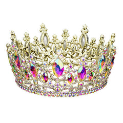 Oval Stone Accented Pageant Crown Tiara