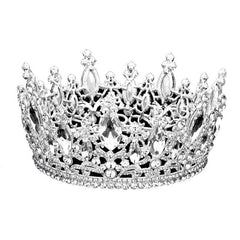 Oval Stone Accented Pageant Crown Tiara