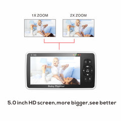 SM50 5-Inch HD Rotating Baby Monitor with Night Vision