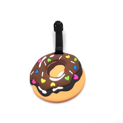 Creative Cartoon Fruit Luggage Tag with Donut Design