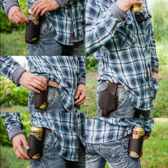 PU Leather Mountaineering Beer Bottle Case