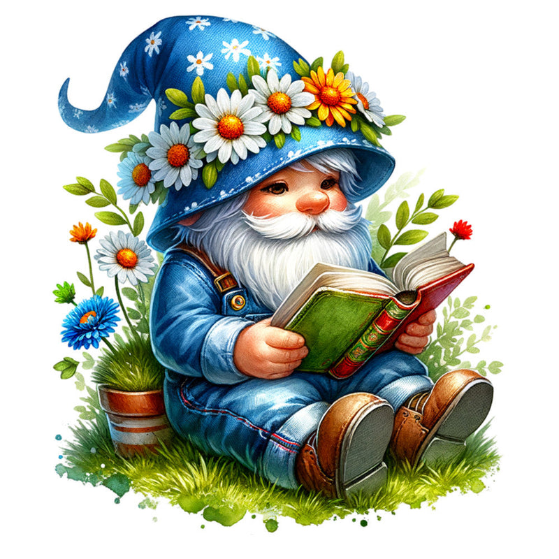 Spring Garden Gnome Fabric Panel 9