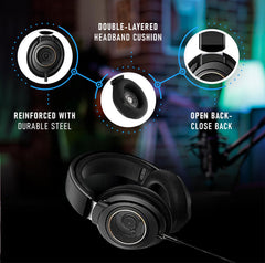 PHILIPS Over Ear Open Back Stereo Headphones Wired with Detachable Audio Jack, Studio Monitor Headphones for Recording Podcast DJ Music Piano Guitar (SHP9600)