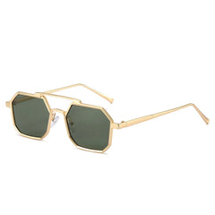 Geometric Top Bar Fashion Sunglasses – Trendy Metal Frame Eyewear
