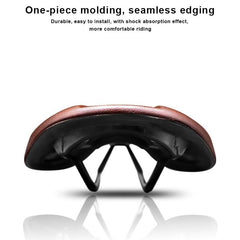 Bike Saddle Hollow Bicycle Cushion One-Piece PU Leather Soft Comfortable Seat For Men Women Road Mountain Cycling Saddles Bicycle Seat Waterproof Comfortable Road Bike Saddle Memory Foam Padded Replacement For Road Bikes