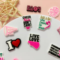 PVC Shoe Charms for Clog Sandals, USA Flag, Dancing, Cheerleading, DIY Shoe Decoration Charms, Party Favor