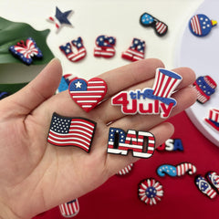PVC Shoe Charms for Clog Sandals, USA Flag, Dancing, Cheerleading, DIY Shoe Decoration Charms, Party Favor