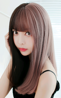 Multicolor Women's Wig with Bangs - Fashionable Style