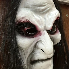 Day of the Dead Zombie Mask with Long Hair and Cloth
