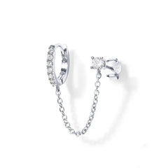 S925 Sterling Silver Single Row Studded Earring
