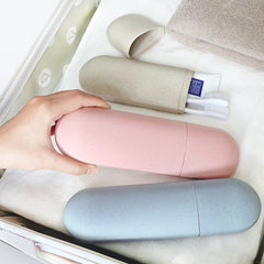 Travel Toothbrush Holder Made from Wheat Straw (Set)
