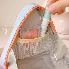 Triangular Makeup Bag for Women - Travel Pouch with Zipper