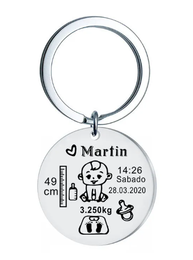 Newborn Baby Anniversary Keychain