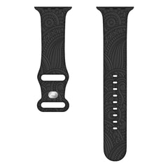 Silicone Strap with Laser Engraved Cashew Print for Apple Watch