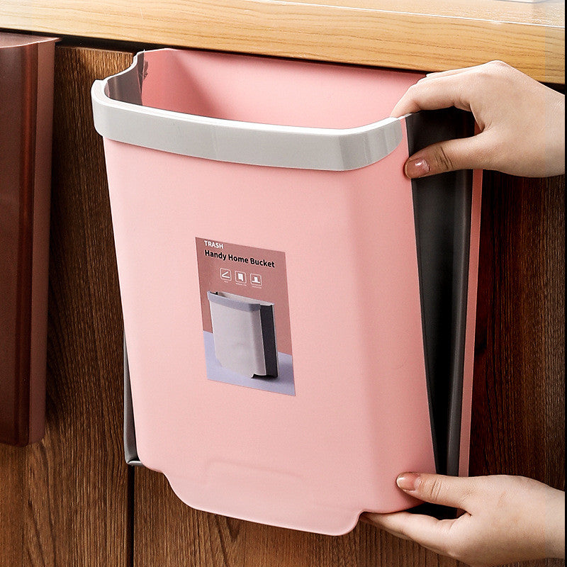 Creative Wall-Mounted Foldable Trash Can for Home