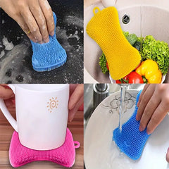 Silicone Scrubber Dishwashing Brush for Kitchen Cleaning