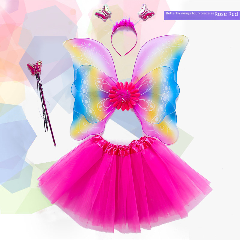 Children's Angel Wings & Colorful Butterfly Wing Set