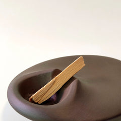 Sacred Wood Incense Burner Cement Stand