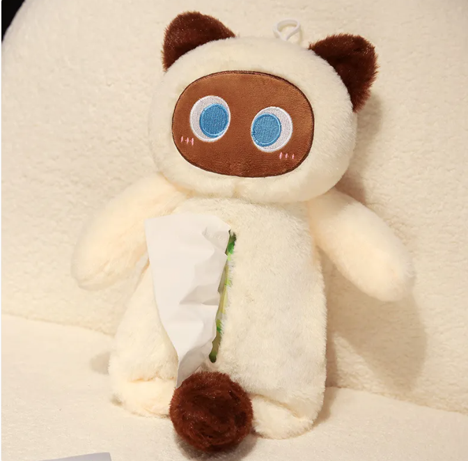 Creative Buggy Bag Tissue Box Cartoon Cat Pencil Case Plush Toy