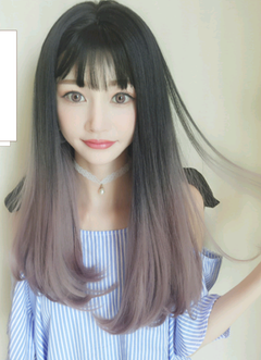 Fashionable Long Straight Wig with Air Bangs