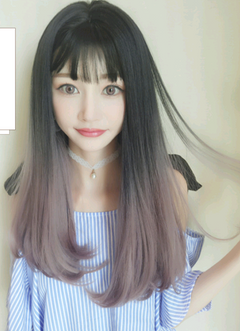 Fashionable Long Straight Wig with Air Bangs