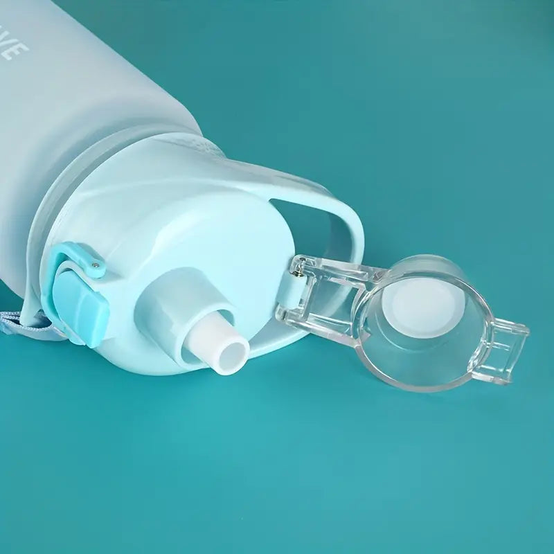 Portable Leak-Proof Gradient Letter Print Water Bottle