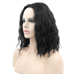 Black Short Curly Wig, High-Temperature Fiber Cosplay