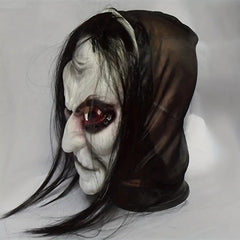 Day of the Dead Zombie Mask with Long Hair and Cloth