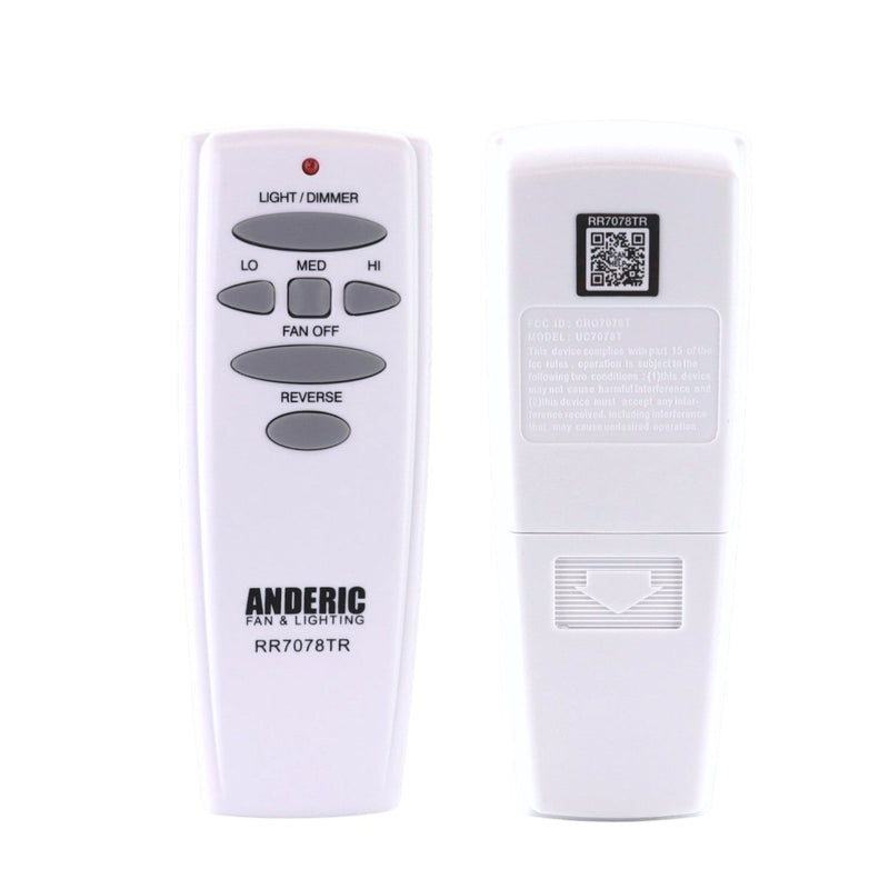 Anderic UC7078T with Reverse Ceiling Fan Remote Control for Hampton Bay | HD6 | UC7078T | CHQ7078T - RR7078TR