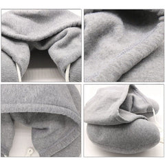 Hooded U-Shaped Neck Pillow for Comfort
