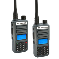 2 Pack - Rugged GMR2 PLUS - GMRS and FRS Two Way Handheld Radios - Grey