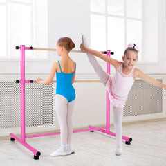 47 Inch Double Ballet Barre with Anti-Slip Footpads