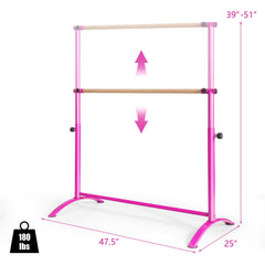 51 Inch Ballet Barre Bar with 4-Position Adjustable Height