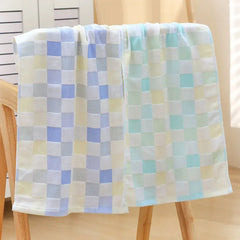 Color Grid Cotton Hand Towel - Super Soft Gauze (1PC)