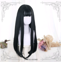 Lolita Wig 65cm Black Long Straight Hairstyle