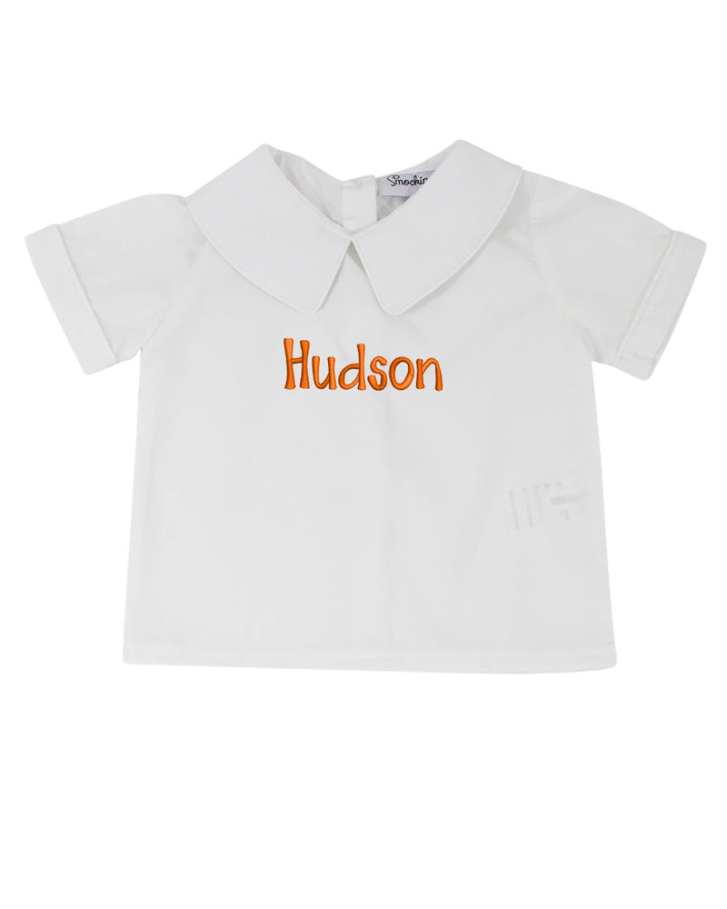 Boys Peter Pan Collar Short Sleeve Shirt