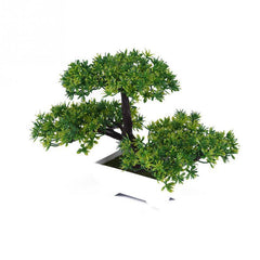 Simulation Lifelike Simple Potted Decor Artificial Bonsai Pine Tree Decorative Bonsai Ornaments Fake Gift Artificial Accessories Fake Flowers Arrangements for Home Decoration