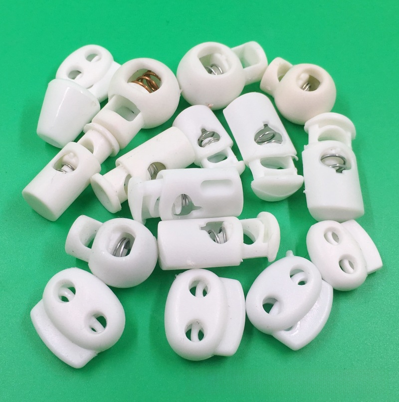 Black and White Plastic Spring Lock Buckles (Single/Dual)