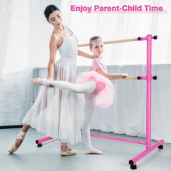 47 Inch Double Ballet Barre with Anti-Slip Footpads