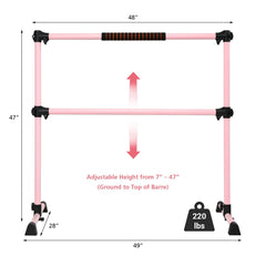 4 Feet Portable Ballet Barre with Adjustable Height