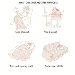 Soft Chenille Sofa Throw with Tassels and Washable Cover