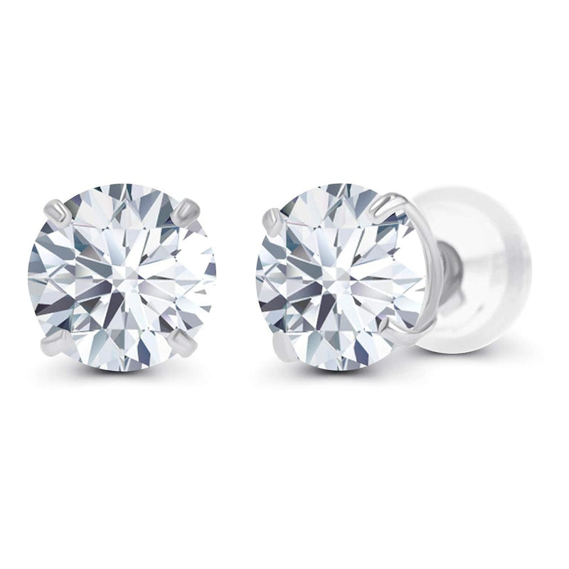 2.00 CTW AGI Certified Lab-Grown Diamond Stud Earrings in Solid 14K Gold - G Color, VS Clarity