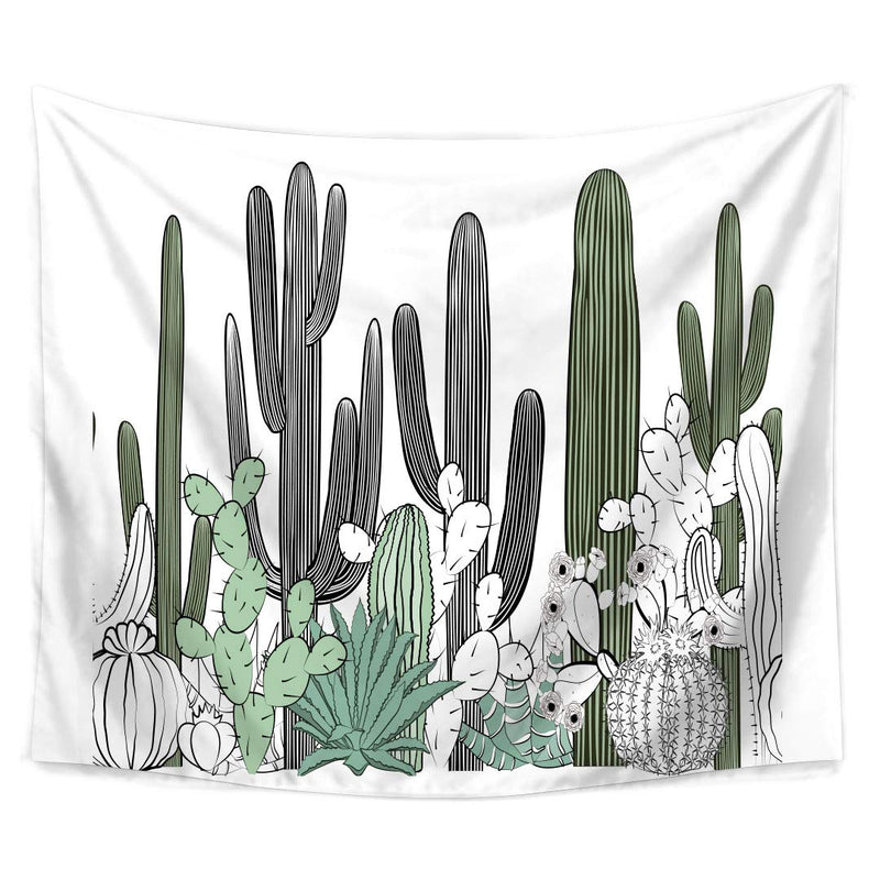 Digital Print Wall Tapestry with Cactus Design