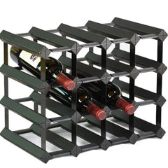 Modular Square Wine Rack with Pine Wood and Metal Frame