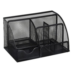 Large Capacity Metal Desktop Organizer - Pen & Document Holder